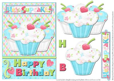 A5 Card Front Hey Cupcake Happy Birthday