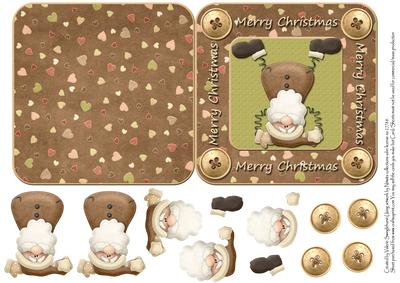 Cartwheeling Santa Quick Cut and Fold Card