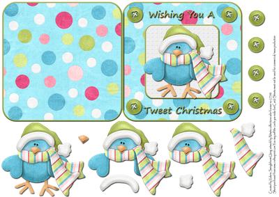 Wishing You a Tweet Christmas Quick Cut and Fold Card