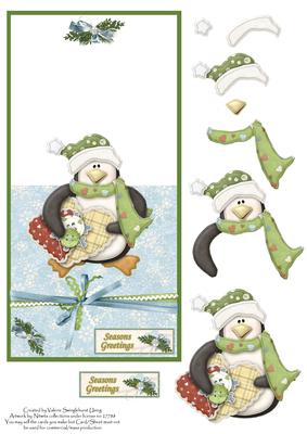 Penguin Seasons Greetings Over the Edge Card