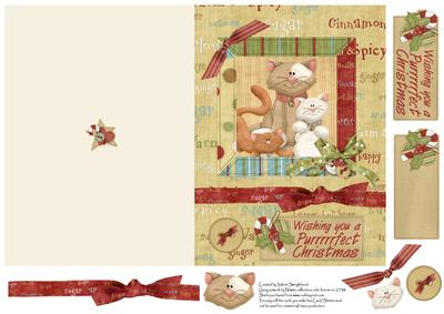 3 Framed Cats Wishing You a Purrrrrfect Christmas