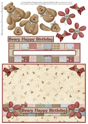 Beary Happy Birthday Penny Slider Card