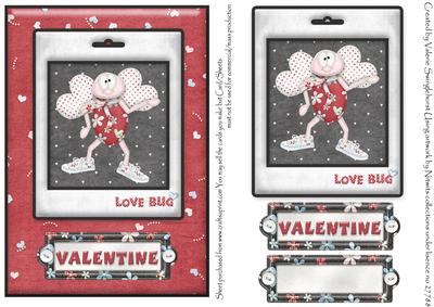 Red and Black Valentine Card Front Love Bug