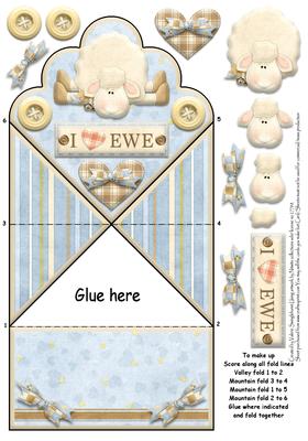 I Love Ewe Scallop Diamond Top Spring Card