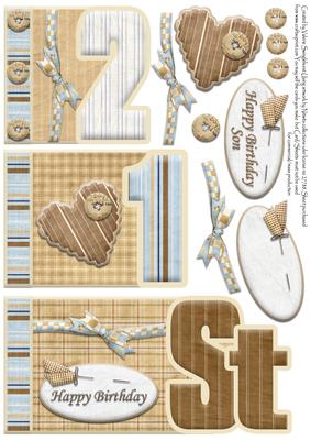 Male 21st Birthday Number Book Various Sentiments