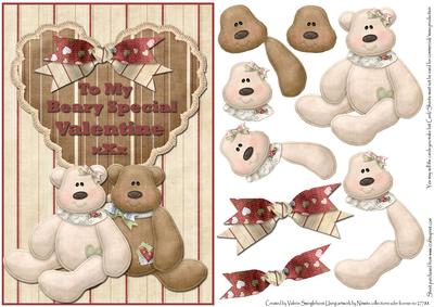 Special Valentine Xxx Card Front with Decoupage