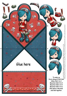 Goth Girl Scallop Diamond Top Spring Card