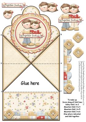 Together Forever Sweethearts Scallop Diamond Top Spring Card