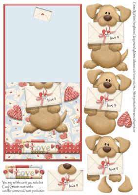 Puppy Love No Hole Over the Edge Card