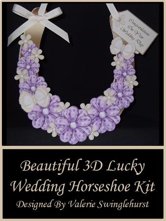 Beautiful Purple/ Cream Trim 3D Decoupaged Wedding Horseshoe