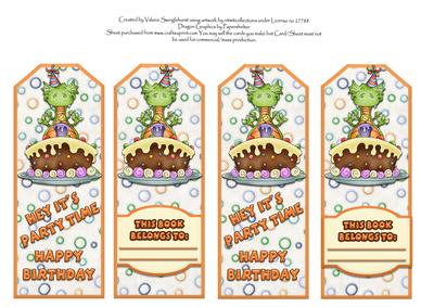 Hey Its Party Time Happy Birthday Bookmarks