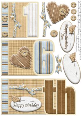 Male 16th Birthday Number Book