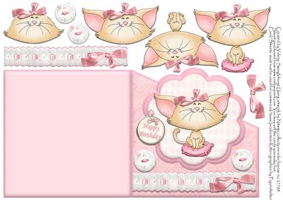 Happy Birthday Sweet Pink Kitty Card