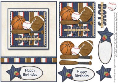 Happy Birthday Boys Will Be Boys Card Front