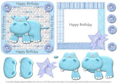 Hip Hip Hooray Happy Birthday Card Front