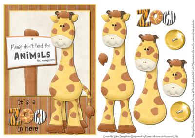 It's a Zoo in Here Card Front with Decoupage