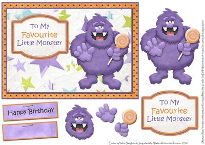 Happy Birthday to My Favorite Little Monster Card Front