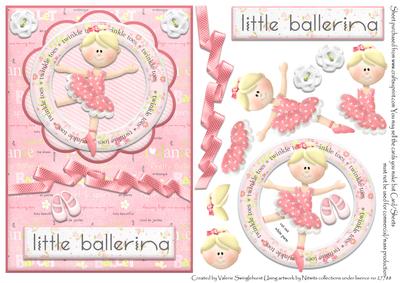 Twinkle Toes Little Ballerina Card Front with Decoupage