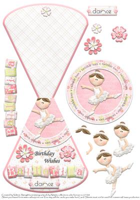 Ballerina Dance Birthday Wishes Over the Edge Wobble Card