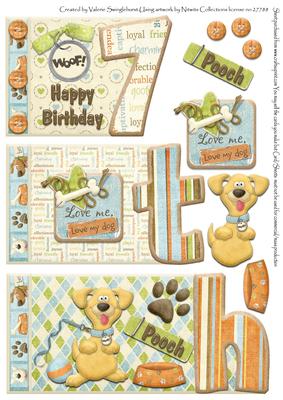 Woof Happy Birthday Number Book 7 Year Olds