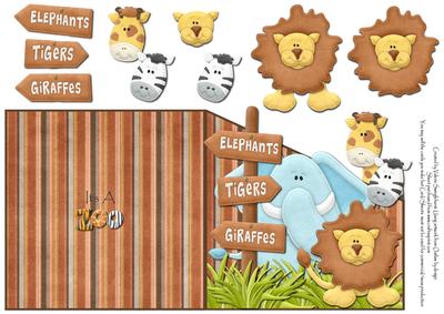 Its a Zoo Square Over the Edge Card with Decoupage