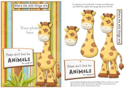 Giraffe Photo Card Front with Decoupage