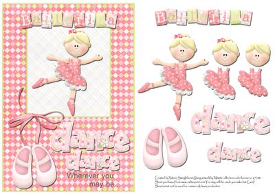 Dance Dance Ballerina Quick Card Front with Decoupage