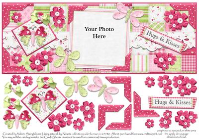 Butterfly Dl Photo Card Front with Decoupage