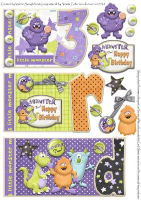Little Monster 3rd Birthday Monster Book Sheet