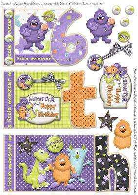 Little Monster 6th Birthday Book Sheet