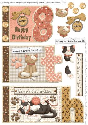 Cats Whisker's 8th Happy Birthday Book Sheet