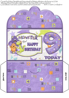 Monster Money Wallet for a 9 Today Childs Birthday