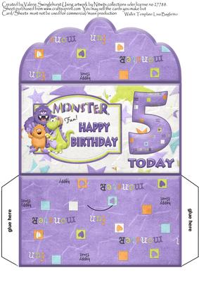 Monster Money Wallet for a 5 Today Childs Birthday