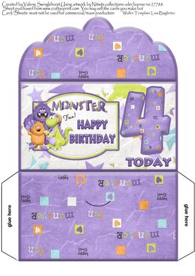 Monster Money Wallet for a 4 Today Childs Birthday