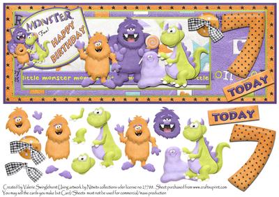 Monster 7 Today Birthday Dl Card Front