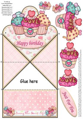 Cupcakes Diamond Top Spring Card