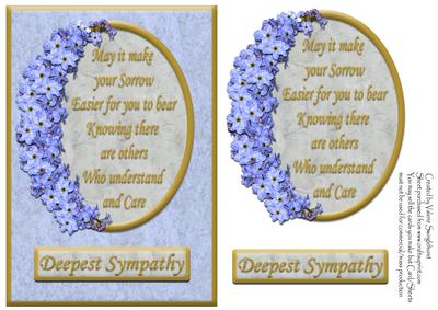 For-get-me-not Floral Sympathy Card Front