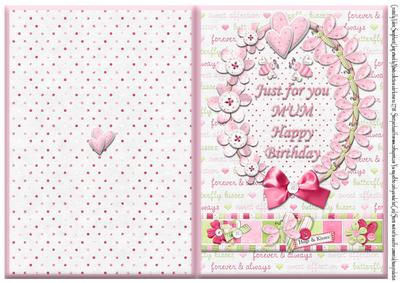 Just for You Mum Birthday Quick Card Pink