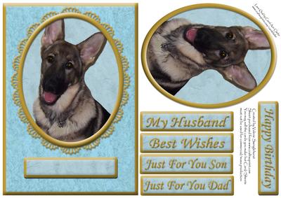 German Shepherd Various Occasion Blue Card Front