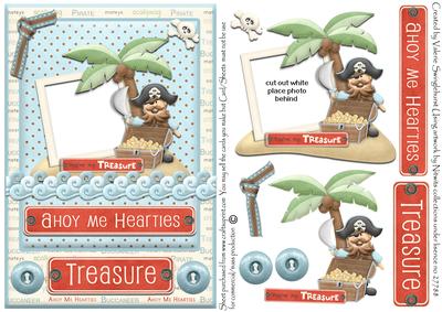 Ahoy Me Hearties Pirate Photo Card Front