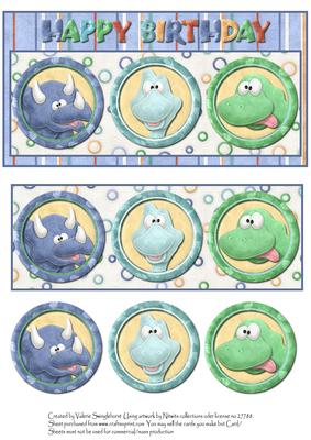 A Trio of Dinosaurs Dl Card Front