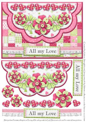 Double Scallop Envelope Card Front All My Love
