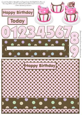 Pink Funky Birthday Cake Penny Slider