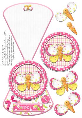 Springtime Butterfly Over the Sides Wobble Card