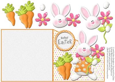Hoppy Easter Girl Bunny Over the Edge Card