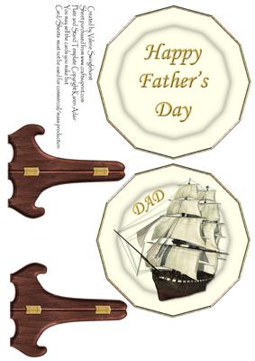 Dad Happy Father's Day Galleon Ship Plate Sheet