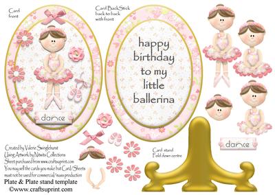 Dance My Little Ballerina Birthday Plate Sheet