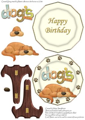 Its a Dog's Life for Sure Birthday Plate and Stand