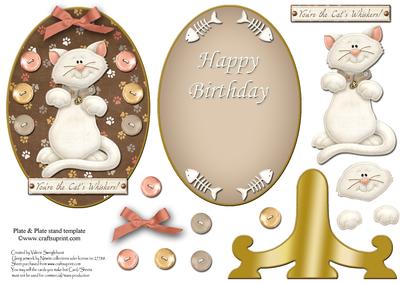 You're the Cats Whiskers Plate and Stand Card