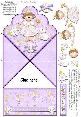 Happily Ever After Princess Scallop Top Diamon Fold Card